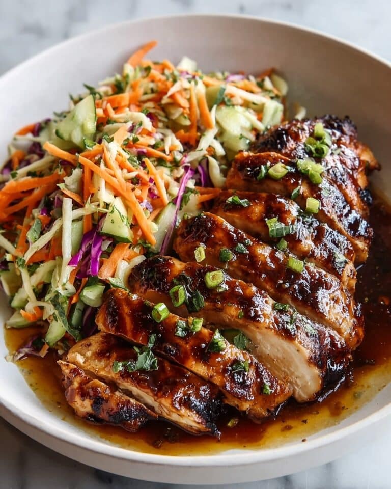 Sticky Apple Cider Chicken with Crispy Autumn Slaw Recipe