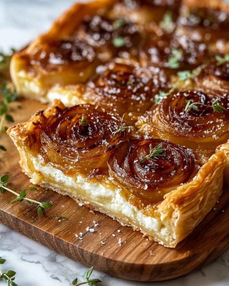 Golden Caramelized Onion & Gruyère Puff Pastry Tart Recipe