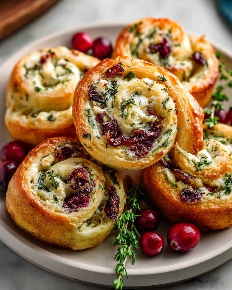 Cranberry Cream Cheese Pinwheels with Feta & Herbs Recipe