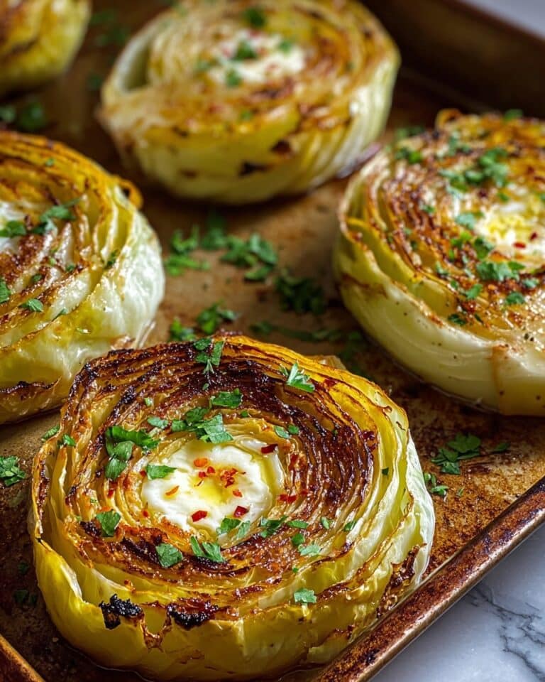 Savory Garlic Butter Roasted Cabbage Steaks Recipe
