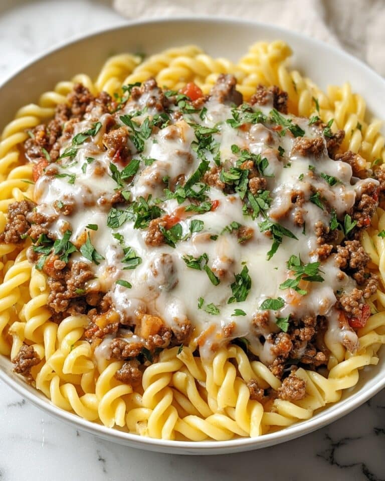 Loaded Cheeseburger Alfredo Pasta Recipe