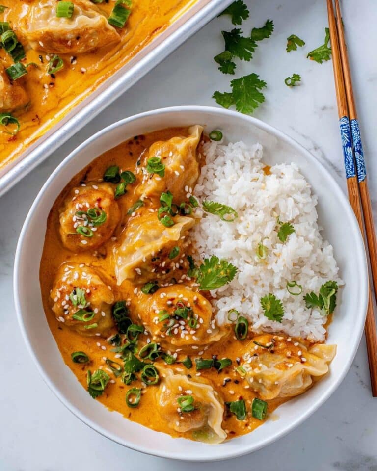 Dumpling Bake with Spicy Red Curry Broth and Vegetables Recipe