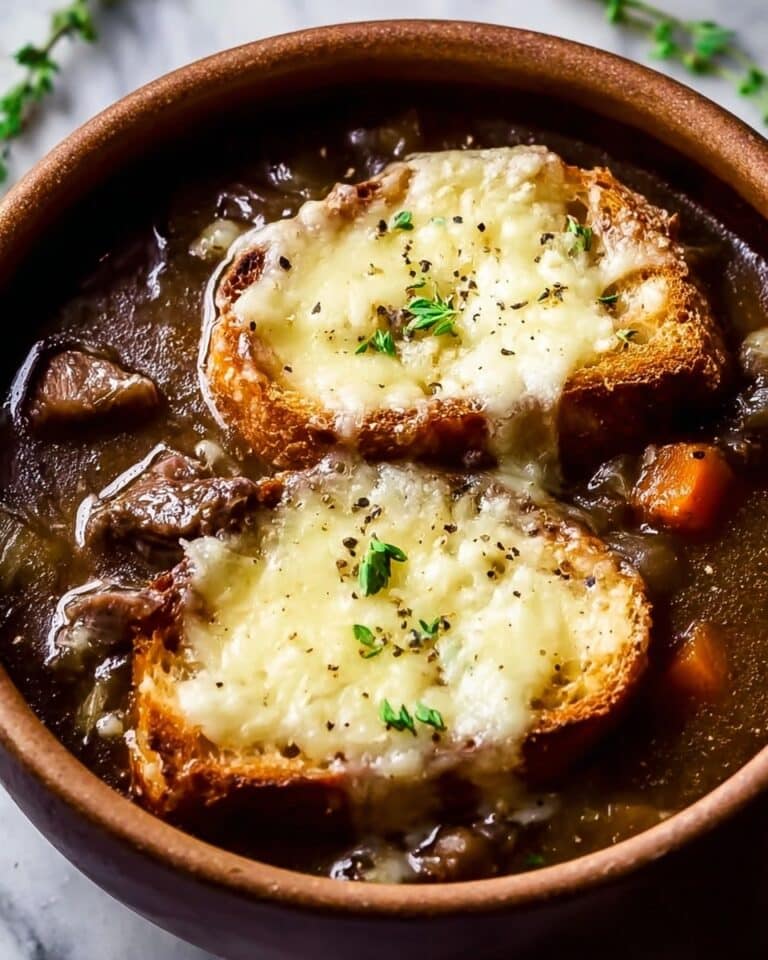 French Onion Short Rib Soup with Gruyère Toast Recipe