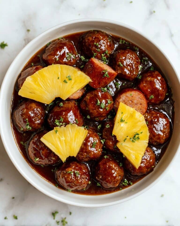 Slow Cooker Meatball Pineapple Smokies Recipe
