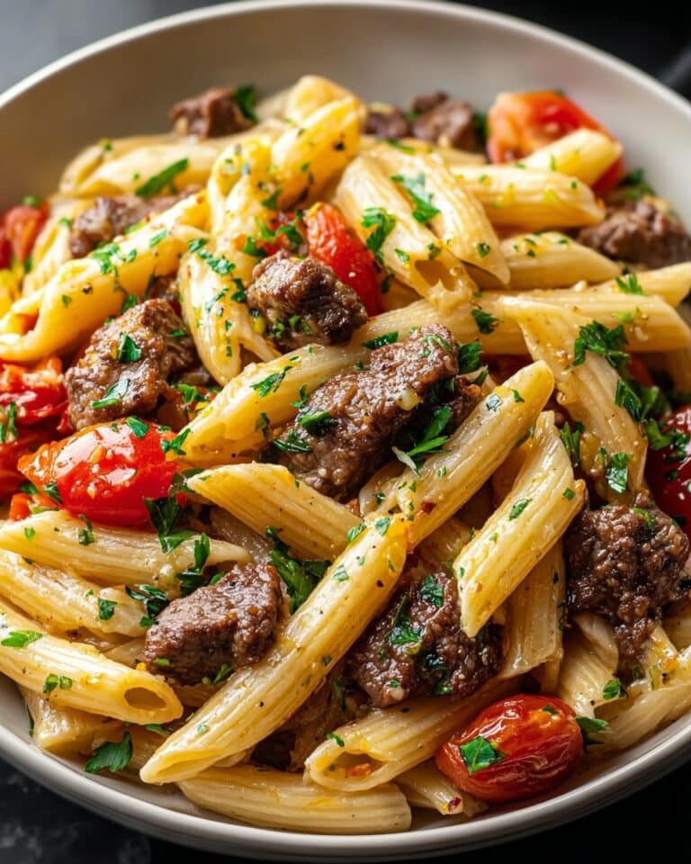 Garlic Beef Pasta in the Slow Cooker Recipe