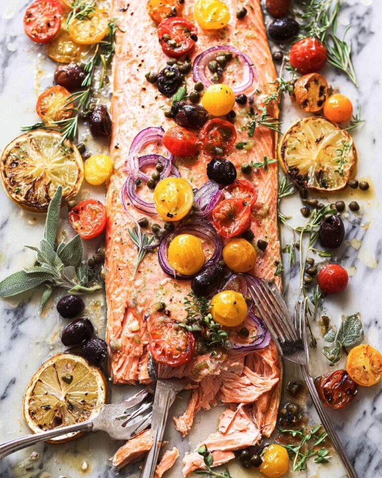 Mediterranean Sheet Pan Salmon Recipe