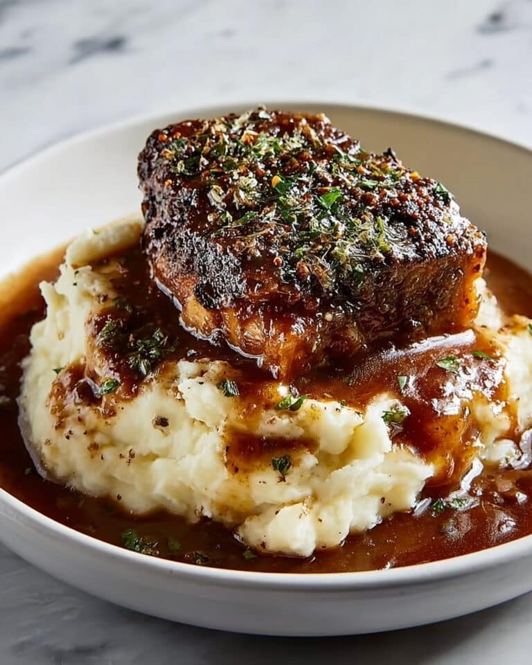 Garlic Herb Chicken with Caramelized Balsamic Pan Sauce and Creamy Mashed Potatoes Recipe