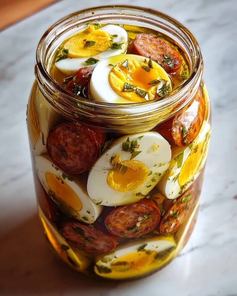 Pickled Eggs, Sausage, and Onions – A Tangy, Savory Homemade Recipe