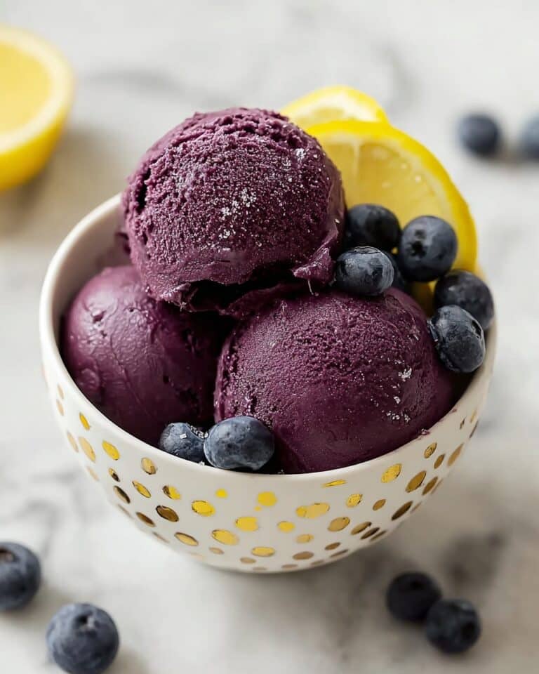 No Churn Blueberry Lemon Sorbet for a Refreshing Treat Recipe